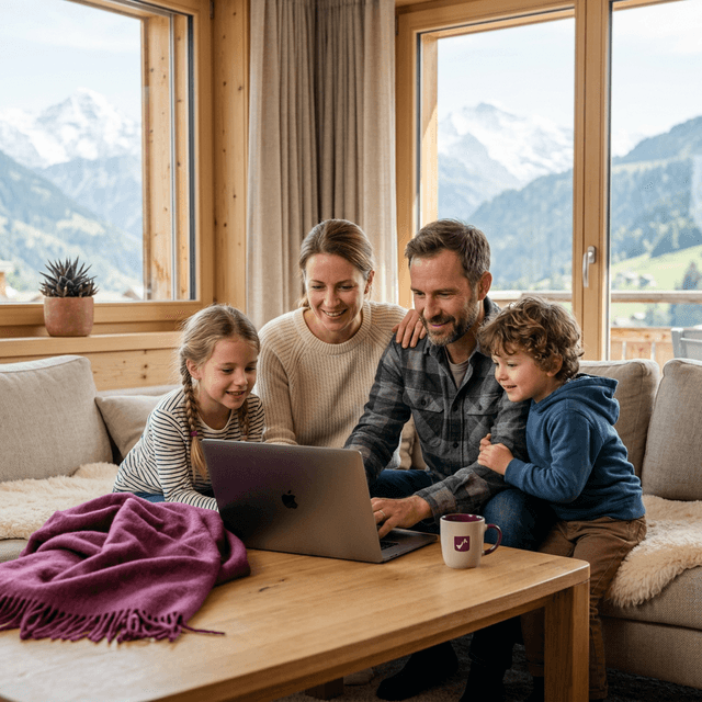 Famiglia svizzera che sceglie la franchigia ottimale